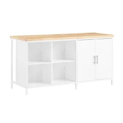 SoBuy hvid køkkenø 170x60x88.5cm, industriel KNL09-WN