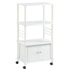 SoBuy hvid køkkenvogn med hjul 60x40x114cm, funktionel FRG12-W