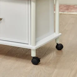 SoBuy hvid køkkenvogn med hjul 60x40x114cm, funktionel FRG12-W