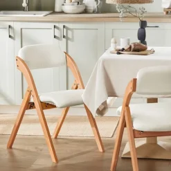 SoBuy hvid klapstol med sammenklappelig og pladsbesparende 47x51x78cm, funktionel FST92-W