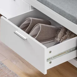 SoBuy hvid skohylde med 2 skuffer 100x40.01x40.01cm, moderne FSR74-W