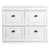 SoBuy hvid skoskab med 2 skuffer 104.5x24x85cm, moderne FSR79-WG