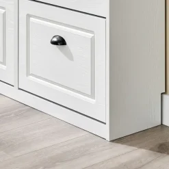 SoBuy hvid skoskab med 2 skuffer 104.5x24x85cm, moderne FSR79-WG