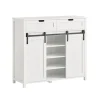 SoBuy hvid skoskab med skydedøre og buffet og skuffer 104x35x93cm, moderne FSB74-W