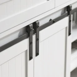 SoBuy hvid skoskab med skydedøre og buffet og skuffer 104x35x93cm, moderne FSB74-W