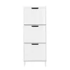 SoBuy hvidt skoskab med 3 døre 19x50.01x130cm, moderne FSR177-H-W