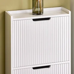 SoBuy hvidt skoskab med 3 døre 19x50.01x130cm, moderne FSR177-H-W