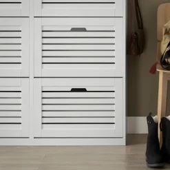 SoBuy hvidt skoskab med 6 døre 30x115.01x111.99cm, moderne FSR145-W