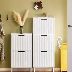 SoBuy hvidt skoskab med 2 døre 19x50.01x89.99cm, moderne FSR177-W