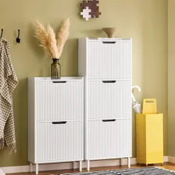 SoBuy hvidt skoskab med 2 døre 19x50.01x89.99cm, moderne FSR177-W