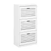 SoBuy hvidt skoskab med 3 døre 30x54.99x111.99cm, moderne FSR108-W