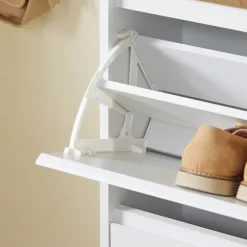SoBuy hvidt skoskab med 2 døre 61x26x91cm, funktionel FSR205-WN