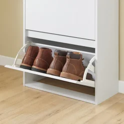SoBuy hvidt skoskab med 2 døre 61x26x91cm, funktionel FSR205-WN