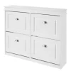 SoBuy hvidt skoskab med 4 døre 105x24x83.01cm, moderne FSR79-W