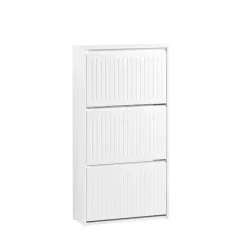 SoBuy hvidt skoskab med 3 døre 26.01x61.01x119.99cm, funktionel FSR165-H-W