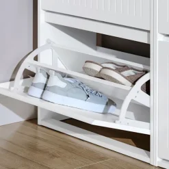 SoBuy hvidt skoskab med 3 døre 26.01x61.01x119.99cm, funktionel FSR165-H-W