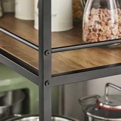 SoBuy Køkkenø med 5 hylder i brun 110x45x91cm, industriel SVW18-F