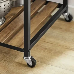 SoBuy Køkkenø med 5 hylder i brun 110x45x91cm, industriel SVW18-F