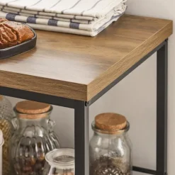 SoBuy Køkkenø med 5 hylder i brun 110x45x91cm, industriel SVW18-F