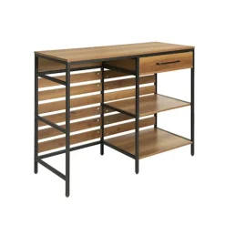 SoBuy Køkkenø med 1 skuffe i mørkebrun 120x45x90cm, industriel FSB71-PF