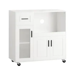 SoBuy Køkkenø med 1 skuffe i hvid 88.5x40x89cm, moderne FSB78-W