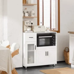 SoBuy Køkkenø med 1 skuffe i hvid 88.5x40x89cm, moderne FSB78-W