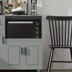 SoBuy Køkkenø med 1 skuffe i lysegrå 89x40x89.5cm, moderne FSB78-HG