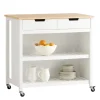 SoBuy Køkkenø med 2 skuffer i hvid 100x60x93.5cm, funktionel FKW74-WN