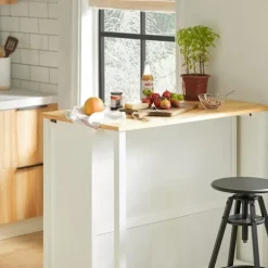 SoBuy Køkkenø med 2 skuffer i hvid 100x60x93.5cm, funktionel FKW74-WN