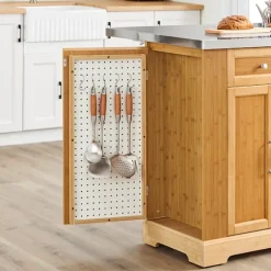SoBuy Køkkenø med 2 skuffer i træ 107x71x92.5cm, funktionel FKW130-N