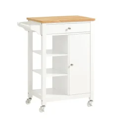 SoBuy Køkkenvogn 1 drawer Hvid 67.5x40x86.5cm, moderne FKW46-WN