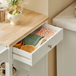 SoBuy Køkkenvogn 1 drawer Hvid 67.5x40x86.5cm, moderne FKW46-WN