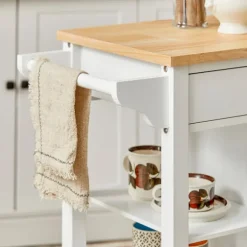 SoBuy Køkkenvogn 1 drawer Hvid 67.5x40x86.5cm, moderne FKW46-WN