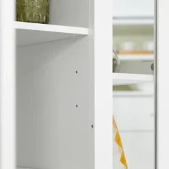 SoBuy Køkkenvogn med 1 dør i hvid 60x40x90cm, funktionel FKW75-WN