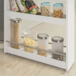 SoBuy Køkkenvogn med 4 hylder i hvid 60x18x81.5cm, funktionel NSR01-W
