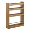 SoBuy Køkkenvogn med 4 hylder i mørkebrun 60x18x81cm, funktionel NSR01-PF