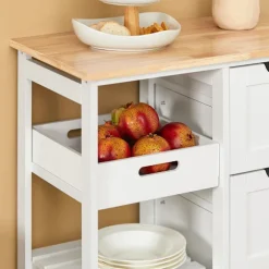 SoBuy Køkkenvogn med 3 skuffer i hvid 67x37x85cm, funktionel FKW79-W