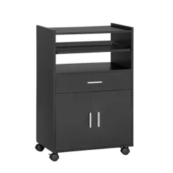 SoBuy Køkkenvogn med 1 skuffe i sort 59x40x92cm, funktionel FSB09-SCH