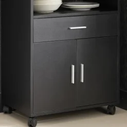 SoBuy Køkkenvogn med 1 skuffe i sort 59x40x92cm, funktionel FSB09-SCH