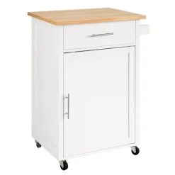SoBuy Køkkenvogn med 1 skuffe i træ 65x45.7x90cm, funktionel FKW102-WN