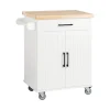 SoBuy Køkkenvogn med 1 skuffe i træ 74x45.6x91cm, moderne FKW119-WN