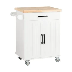 SoBuy Køkkenvogn med 1 skuffe i træ 74x45.6x91cm, moderne FKW119-WN