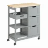 SoBuy Køkkenvogn med 3 skuffer i lysegrå 67x37x84cm, funktionel FKW79-HG
