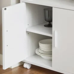 SoBuy Køkkenvogn med 2 skuffer i hvid 55x38x84cm, moderne FRG241-W