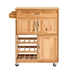 SoBuy Køkkenvogn med 1 skuffe i naturlig 75x38x86cm, vintage FKW45-N