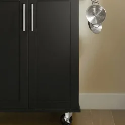 SoBuy Køkkenvogn med 1 skuffe i sort 78x46x90cm, funktionel FKW110-SCH