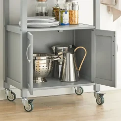 SoBuy Køkkenvogn med 1 skuffe i lysegrå 60x44.5x91cm, moderne FKW22-HG