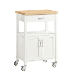 SoBuy Køkkenvogn med 1 skuffe i hvid 60x44.5x91.5cm, funktionel FKW22-WN