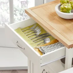 SoBuy Køkkenvogn med 1 skuffe i hvid 60x44.5x91.5cm, funktionel FKW22-WN