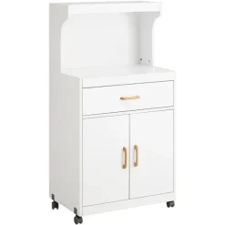 SoBuy Køkkenvogn med 1 skuffe i hvid 61x39.5x119cm, moderne FSB12-W